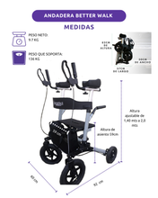 Medidas de la Andadera Better Walk